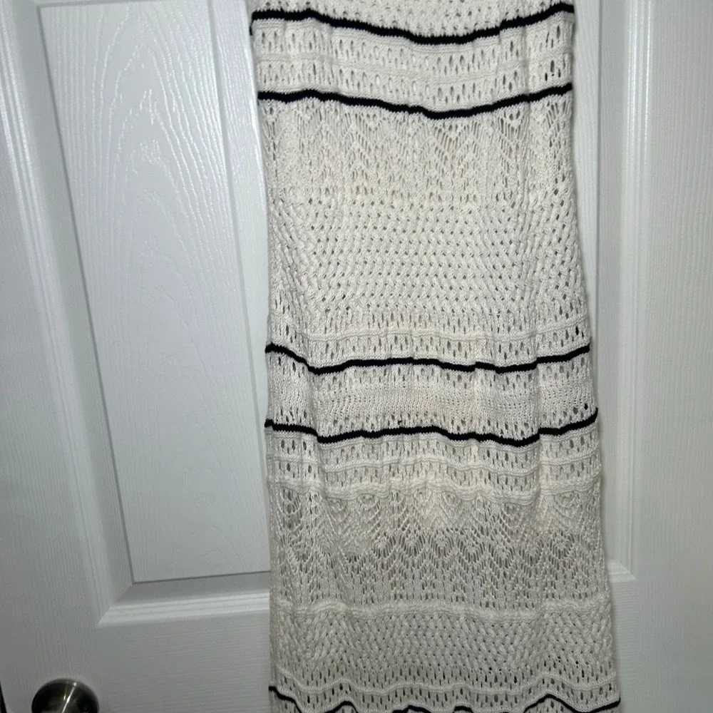 Abercrombie & Fitch Crochet Maxi Dress Black White Size M